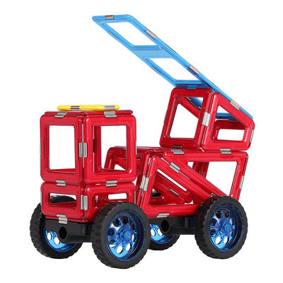 المرحلة الابتدائية STEM البلاط المغناطيسي شاحنة إنقاذ الحرائق الكتل المغناطيسية الألعاب التعليمية